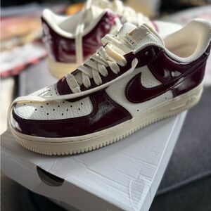Nike Maroon and Off-White Sneakers